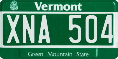 VT license plate XNA504