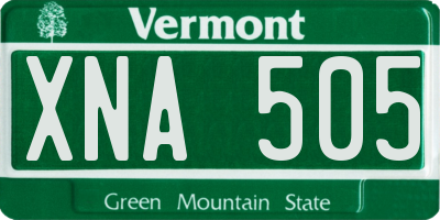 VT license plate XNA505