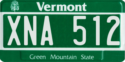 VT license plate XNA512