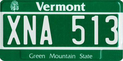 VT license plate XNA513