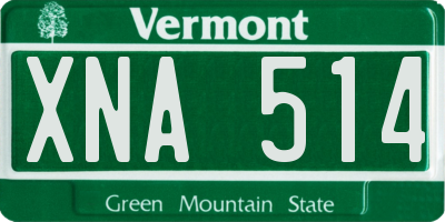 VT license plate XNA514