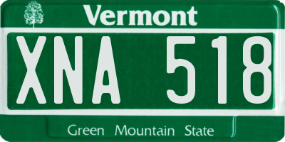 VT license plate XNA518