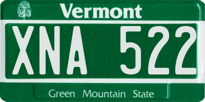 VT license plate XNA522