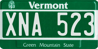 VT license plate XNA523