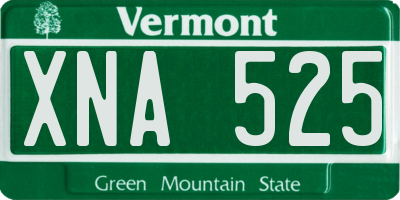 VT license plate XNA525