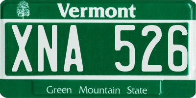 VT license plate XNA526