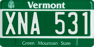VT license plate XNA531