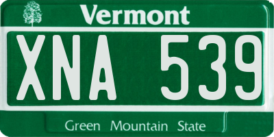 VT license plate XNA539