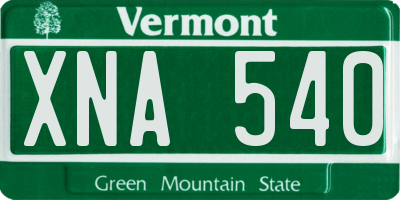 VT license plate XNA540