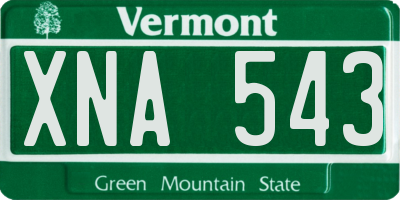 VT license plate XNA543