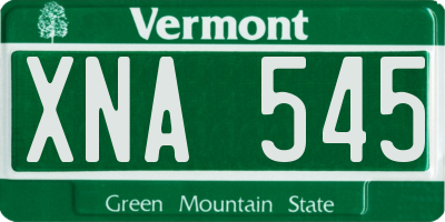 VT license plate XNA545