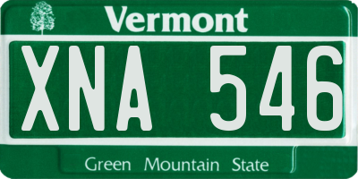 VT license plate XNA546