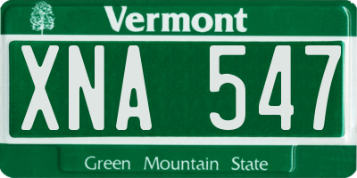 VT license plate XNA547