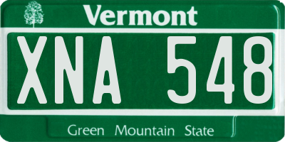VT license plate XNA548