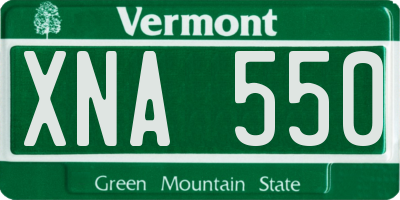 VT license plate XNA550