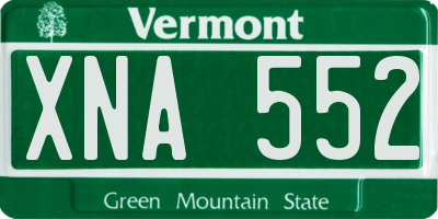 VT license plate XNA552