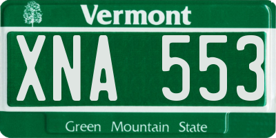 VT license plate XNA553
