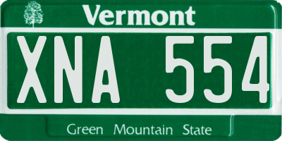 VT license plate XNA554