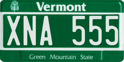 VT license plate XNA555