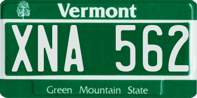 VT license plate XNA562