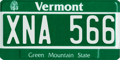 VT license plate XNA566