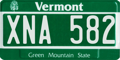 VT license plate XNA582