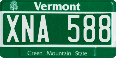 VT license plate XNA588
