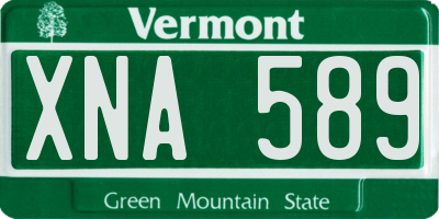 VT license plate XNA589