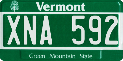 VT license plate XNA592