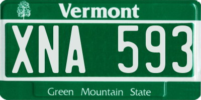 VT license plate XNA593