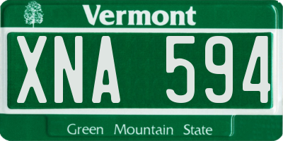 VT license plate XNA594