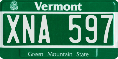 VT license plate XNA597