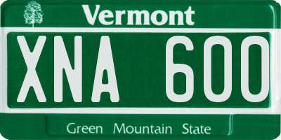 VT license plate XNA600