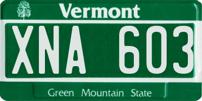 VT license plate XNA603