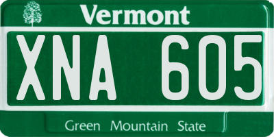 VT license plate XNA605