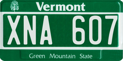 VT license plate XNA607