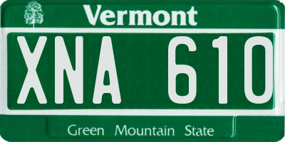 VT license plate XNA610