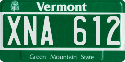 VT license plate XNA612
