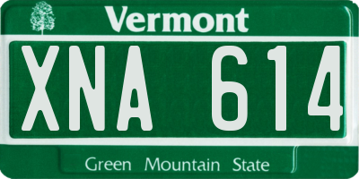 VT license plate XNA614