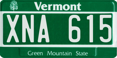 VT license plate XNA615