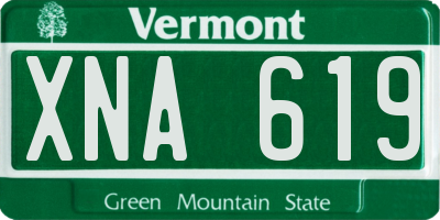 VT license plate XNA619