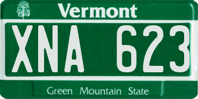 VT license plate XNA623