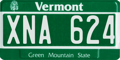 VT license plate XNA624