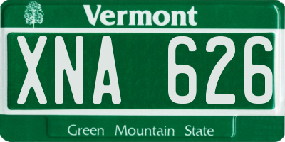 VT license plate XNA626