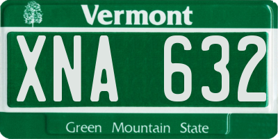 VT license plate XNA632