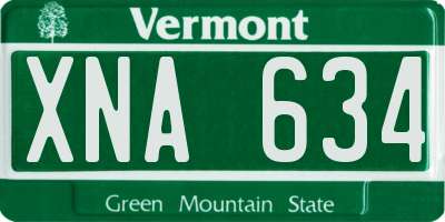 VT license plate XNA634