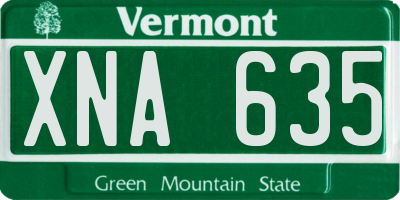 VT license plate XNA635
