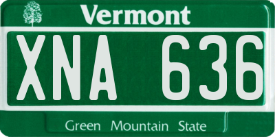 VT license plate XNA636