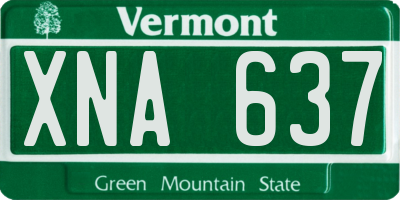 VT license plate XNA637