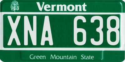 VT license plate XNA638